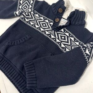 18-24 mo boys sweater navy and white Gymboree